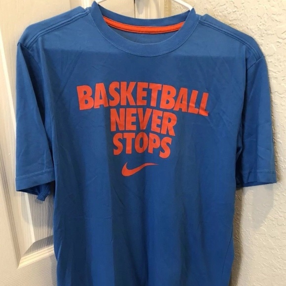 basketball never stops nike shirt